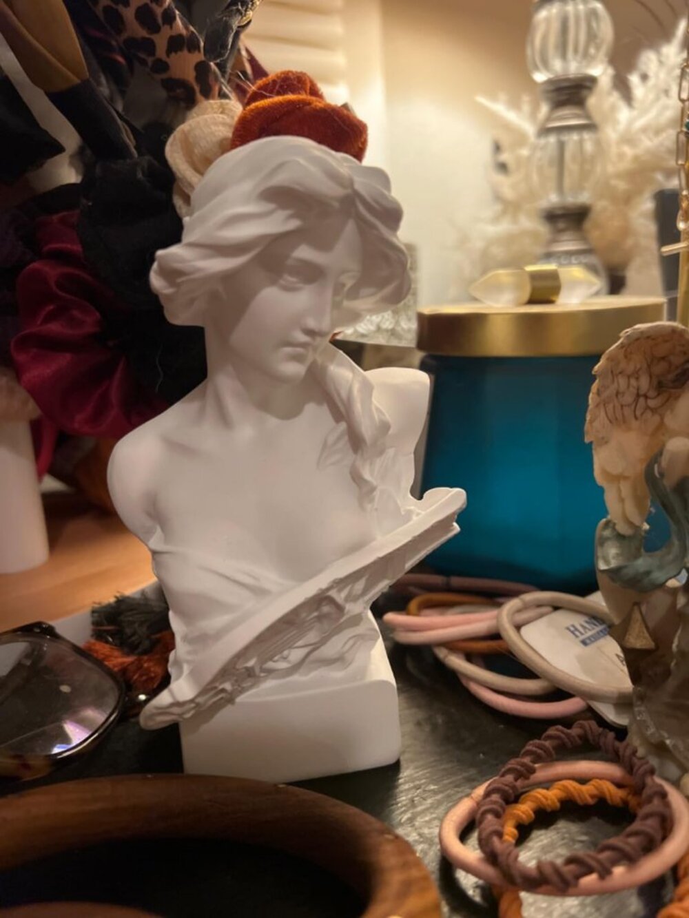 Greek White Mythology Artemis Bust Statue Roman Goddess Figurine Home Decor